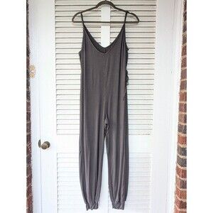 Eberjey Finley The Knotted Jumpsuit, Charcoal Gray, Size Small